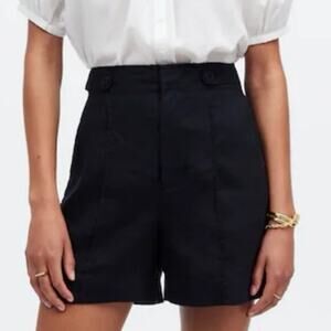 Madewell Clean Button Tab 100% Linen Trendy Shorts US Women's 14 Plus New